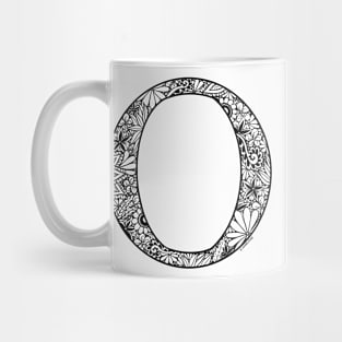 Floral Letter Capital O Mug